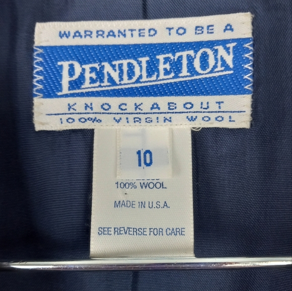 Vintage Pendleton 100% Virgin Wool Herringbone Blazer, Vest, & Skirt Set - Picture 11 of 13